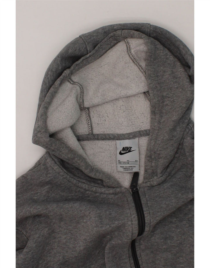 NIKE Boys Zip Hoodie Sweater 13-14 Years Grey Cotton Vintage Nike and Second-Hand Nike from Messina Hembry 