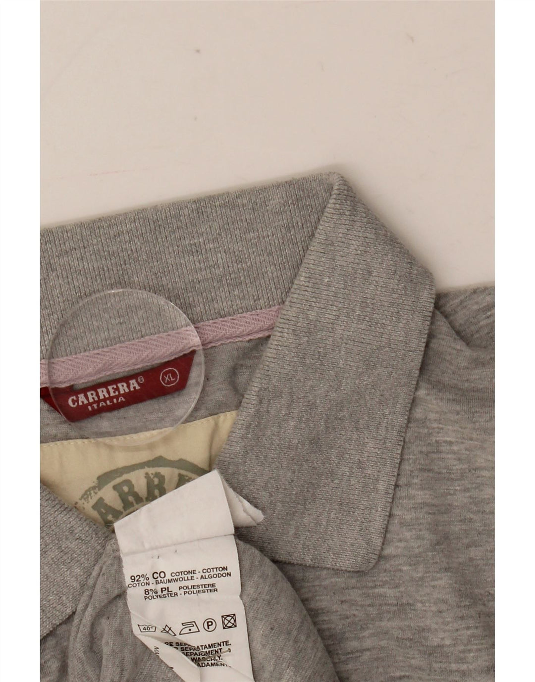 Polo grafica da uomo Carrera XL in cotone chiazzato grigio