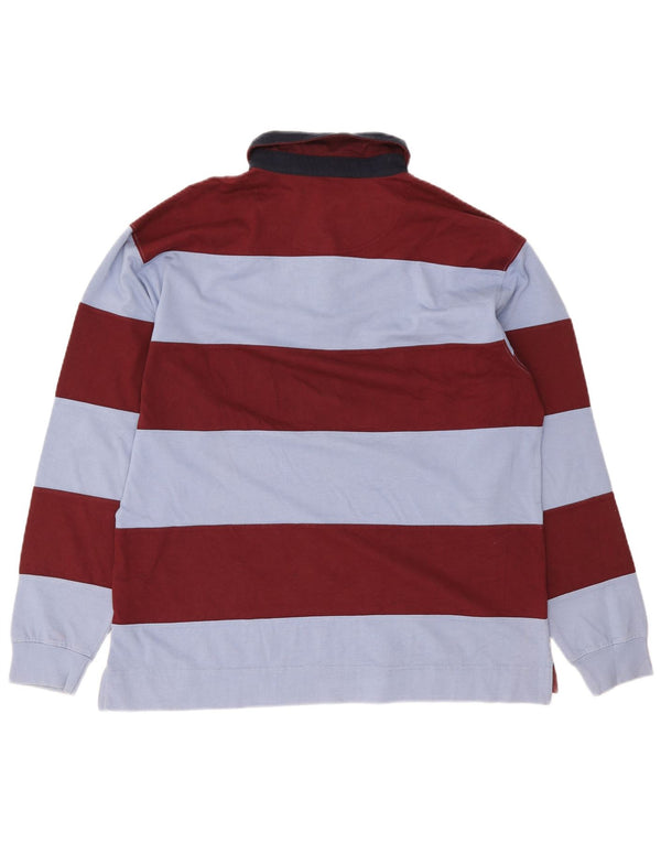 Polo da rugby da uomo a maniche lunghe Kappa XL in cotone a righe bordeaux