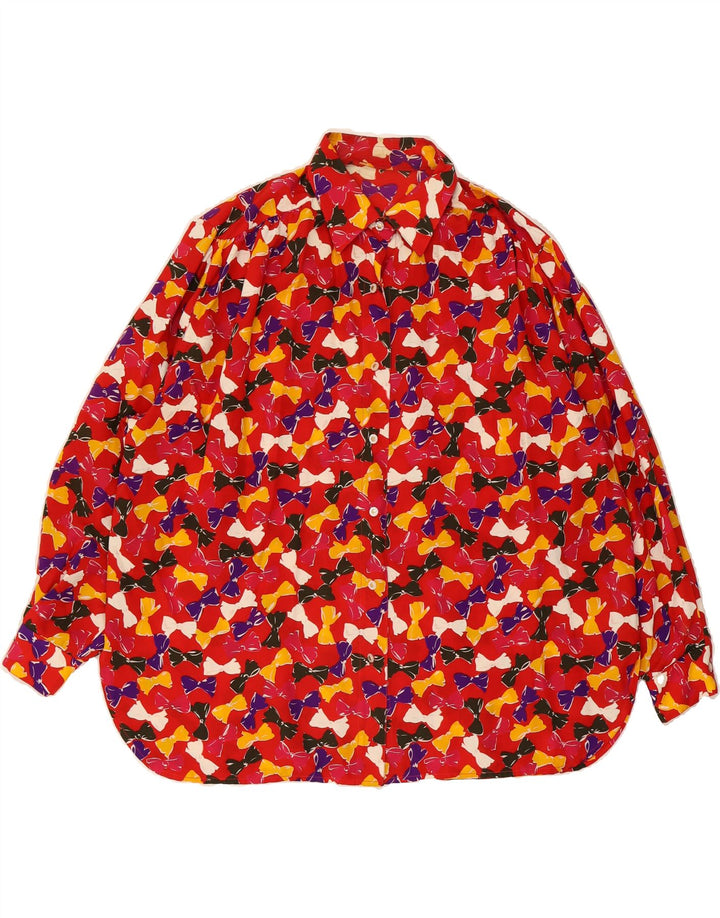 VINTAGE Womens Oversized Abstract Pattern Shirt Blouse UK 22 3XL Red Vintage Vintage and Second-Hand Vintage from Messina Hembry 