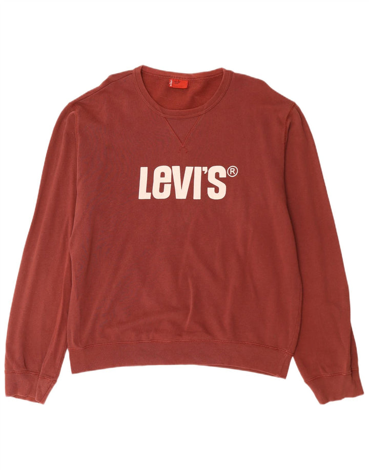 Levi's Felpa con grafica da uomo Maglione grande in cotone marrone