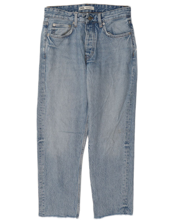 Jeans dritti da uomo Zara EU 38 Small W30 L26 Cotone blu