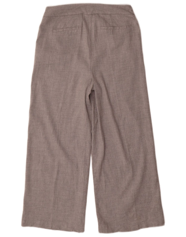 Pantaloni cropped a gamba larga da donna Marks & Spencer UK 12 Medium W32 L26 Grigio