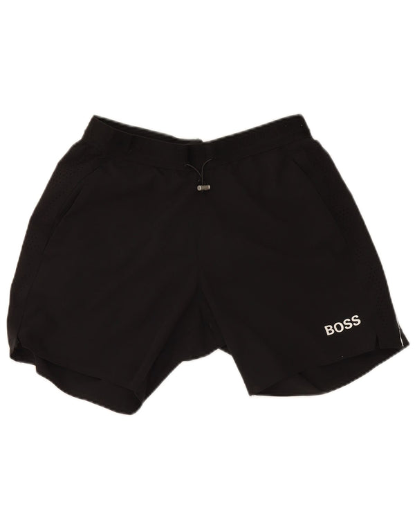 Pantaloncini sportivi da uomo Hugo Boss piccoli in poliestere nero