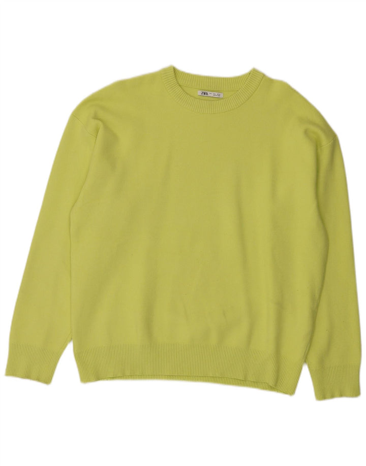 Maglione Zara da uomo con scollo a barca grande in viscosa verde