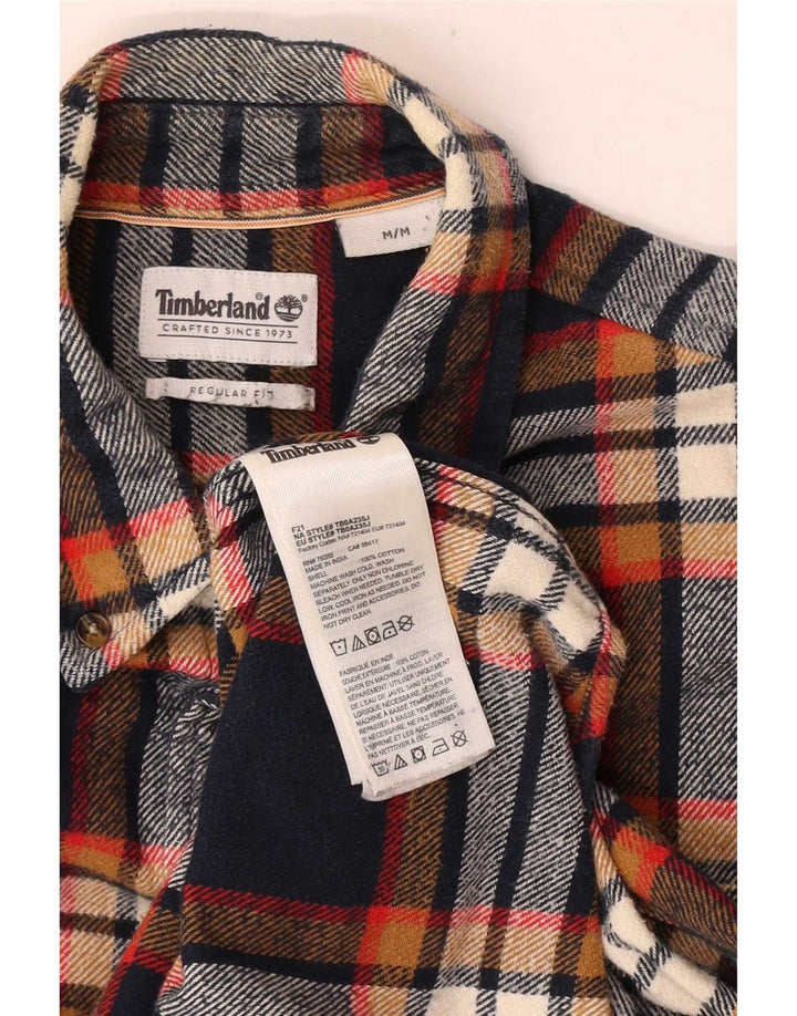 Timberland Camicia da uomo in flanella vestibilità regolare in cotone a quadri multicolore medio