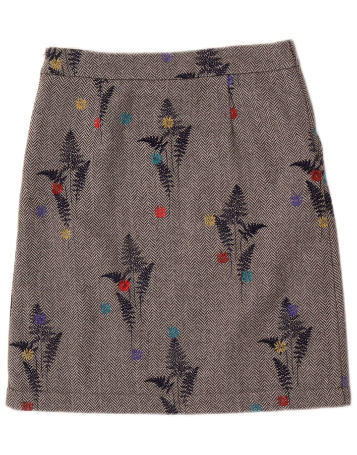 Gonna a trapezio da donna White Stuff UK 8 piccola W30 poliestere floreale grigio