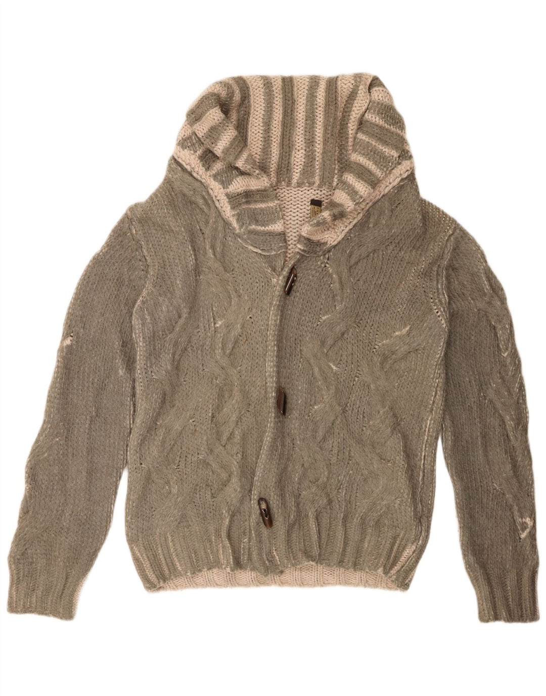 Maglione cardigan da uomo Zara in acrilico a righe verdi grandi