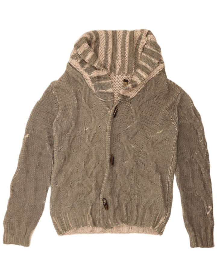 Maglione cardigan da uomo Zara in acrilico a righe verdi grandi