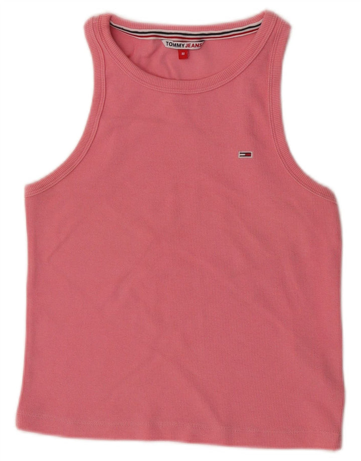 Top corto da donna Tommy Hilfiger UK 12 cotone rosa medio