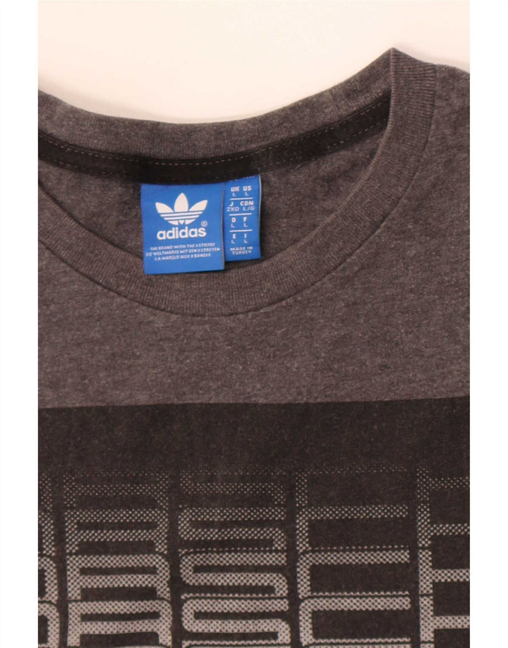 T-shirt grafica da uomo Adidas Top grande grigia