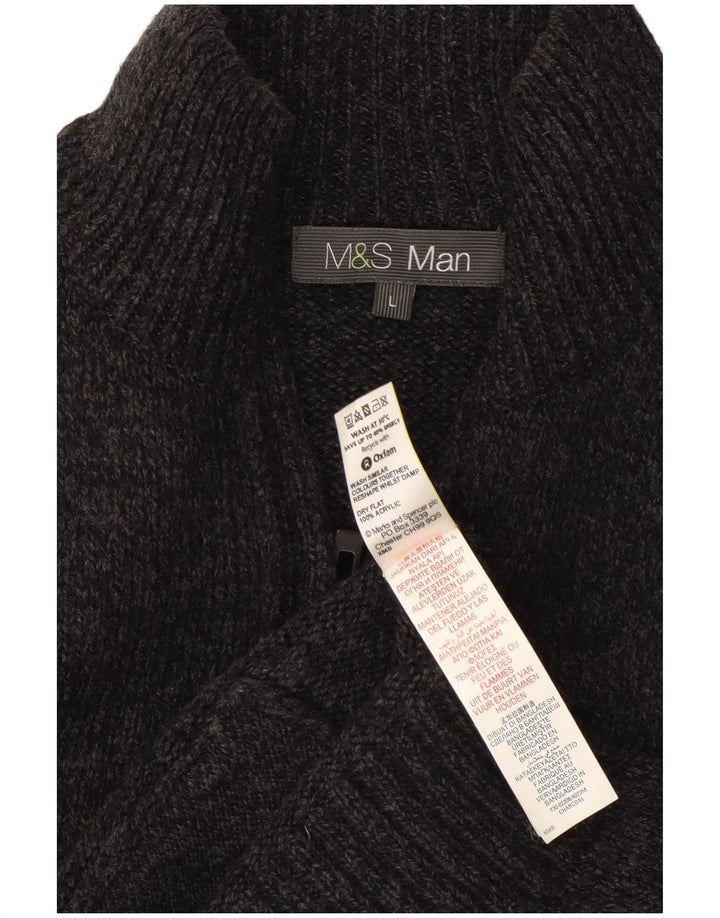 Maglione cardigan da uomo Marks & Spencer grande acrilico grigio