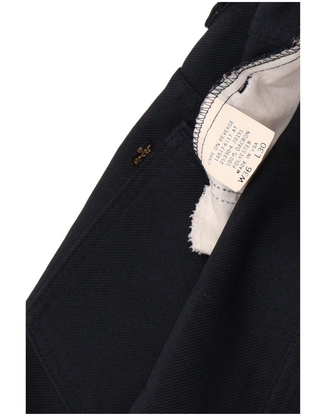 Pantaloni casual dritti da uomo LEVI'S W36 L30 poliestere blu navy