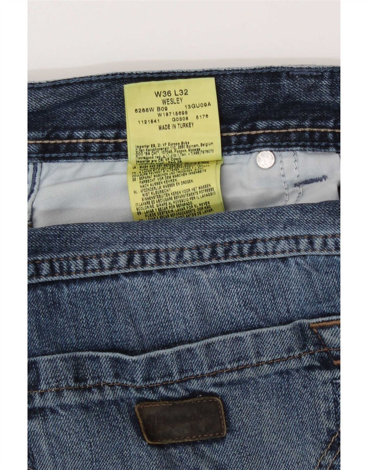 Jeans dritti regolari Wesley da uomo Wrangler W36 L32 cotone blu