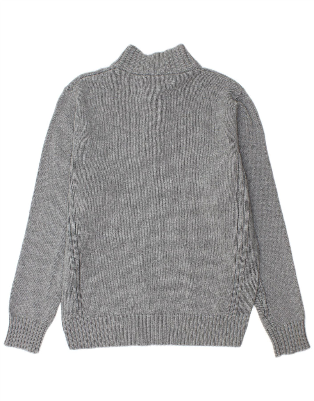 Maglione da uomo Marks & Spencer blu con collo abbottonato grigio medio