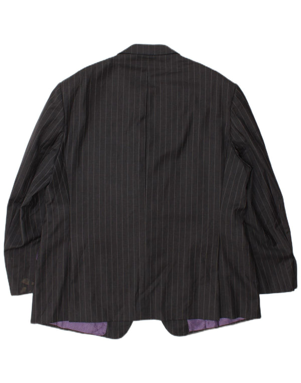 Giacca blazer a 2 bottoni da uomo Marks & Spencer UK 44 XL lana gessata grigia