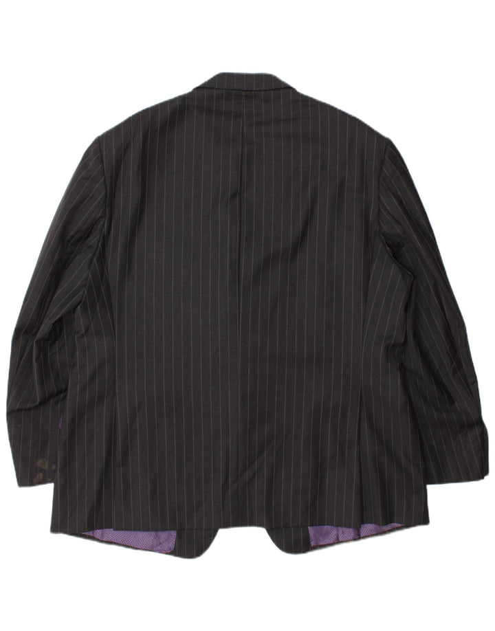 Giacca blazer a 2 bottoni da uomo Marks & Spencer UK 44 XL lana gessata grigia