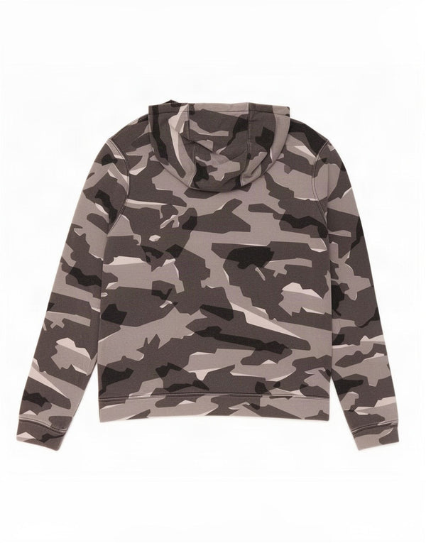 Nike Boys Graphic Hoodie Jumper 13-14 Years XL Grey Camouflage Cotton