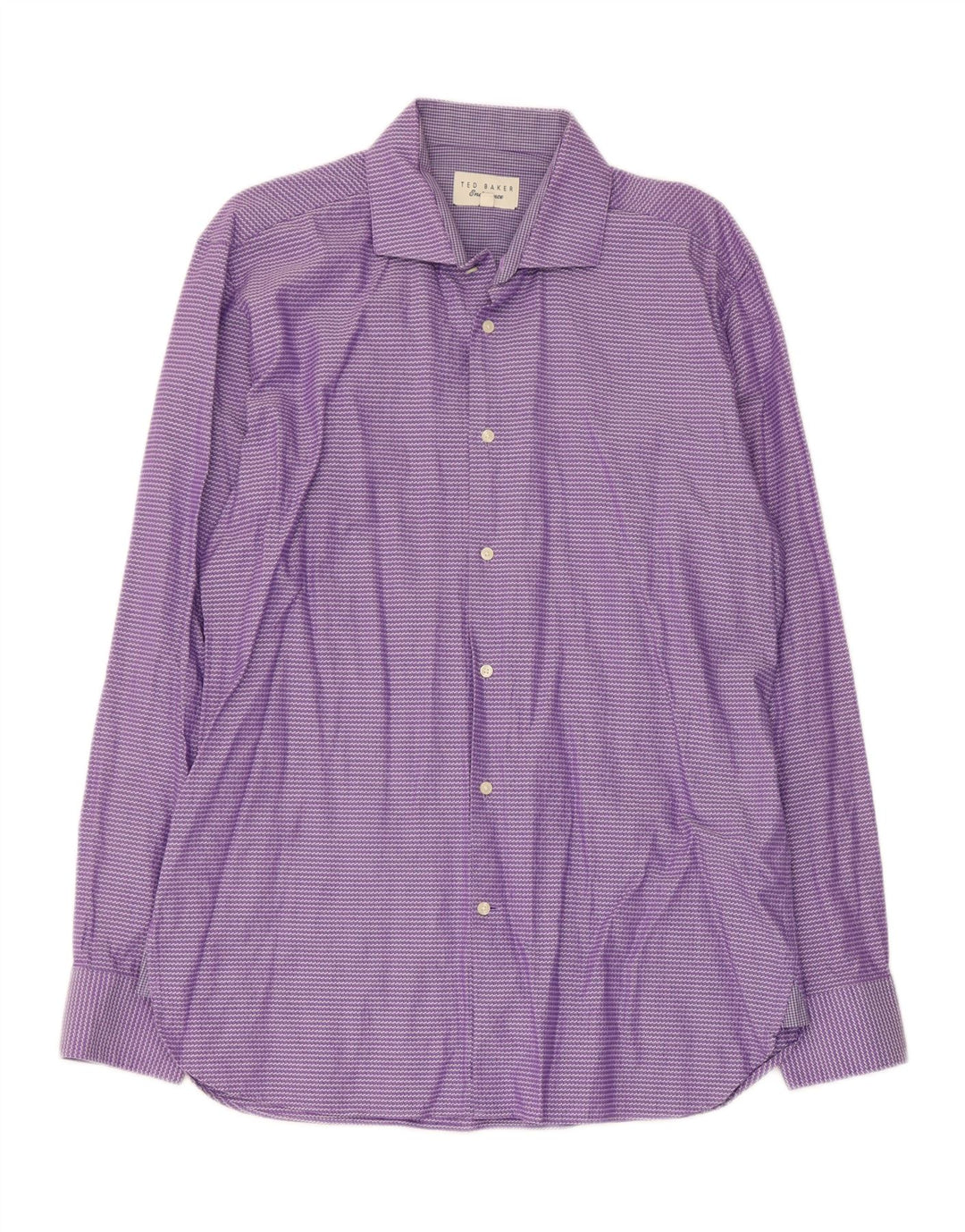Camicia da uomo Ted Baker taglia 16 grande cotone a righe viola