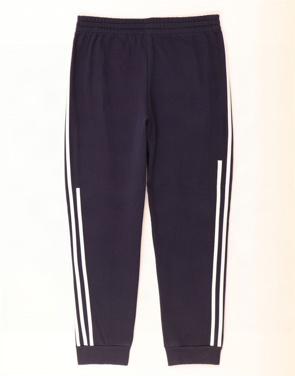 Adidas Mens Tracksuit Trousers Joggers Large Navy Blue Cotton