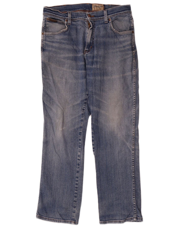 Jeans dritti elasticizzati Texas Wrangler da uomo W34 L30 cotone blu