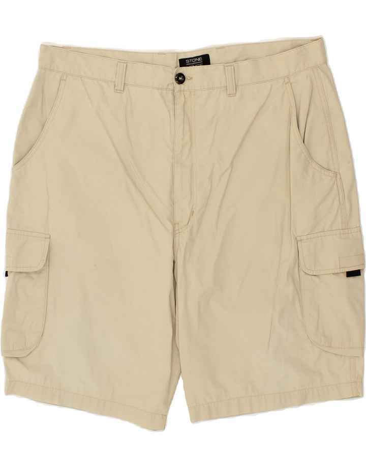 VINTAGE Mens Cargo Shorts W36 Large Beige Cotton Vintage Vintage and Second-Hand Vintage from Messina Hembry 