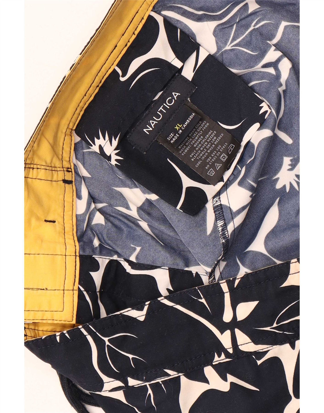 Pantaloncini da bagno da uomo Nautica XL poliestere floreale blu navy