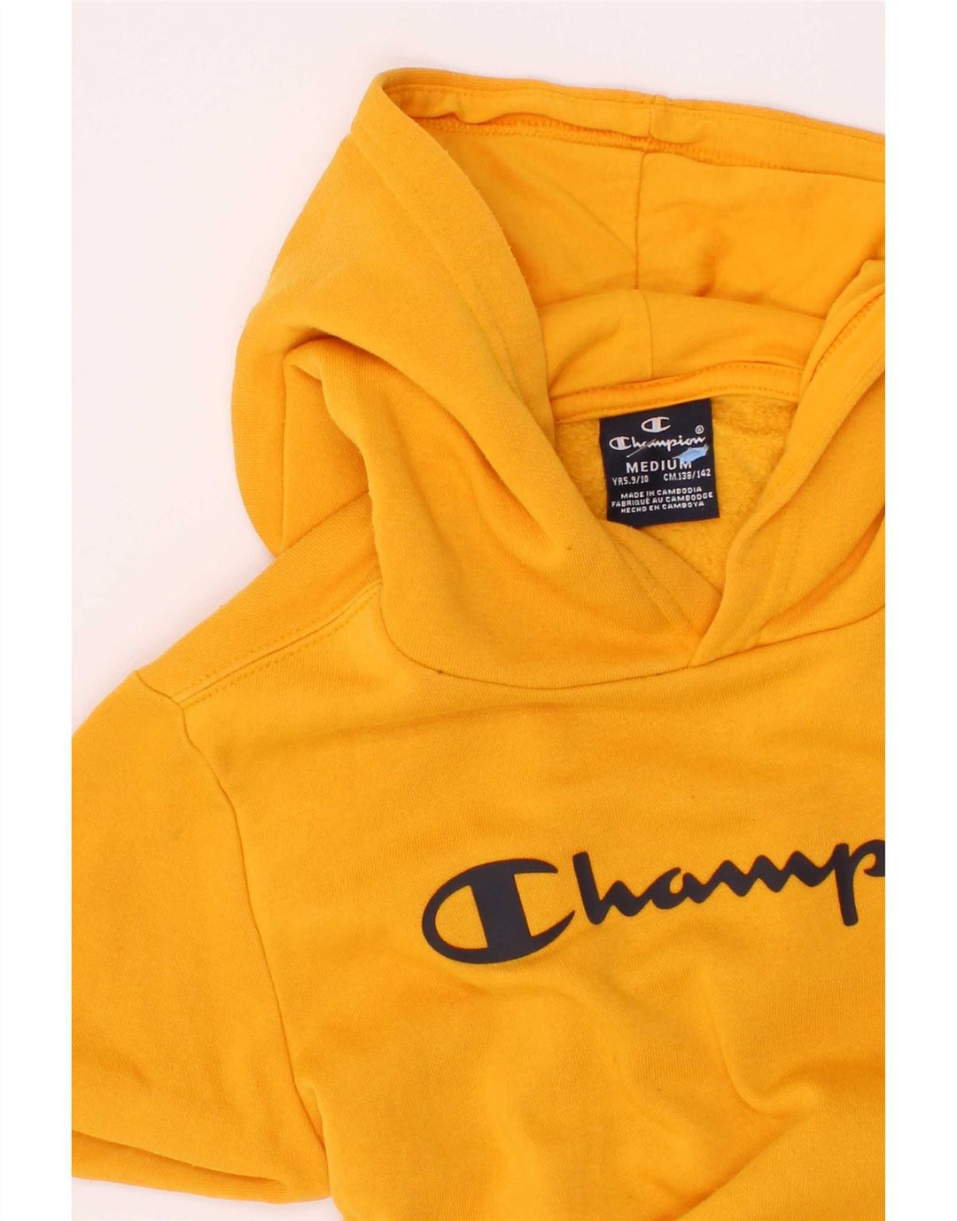 Maglione con cappuccio grafico da ragazzo Champion 9-10 anni giallo medio