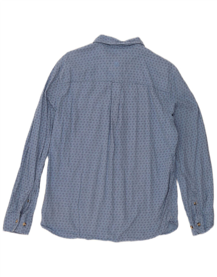 Camicia da uomo con motivo astratto Fat Face in cotone blu medio