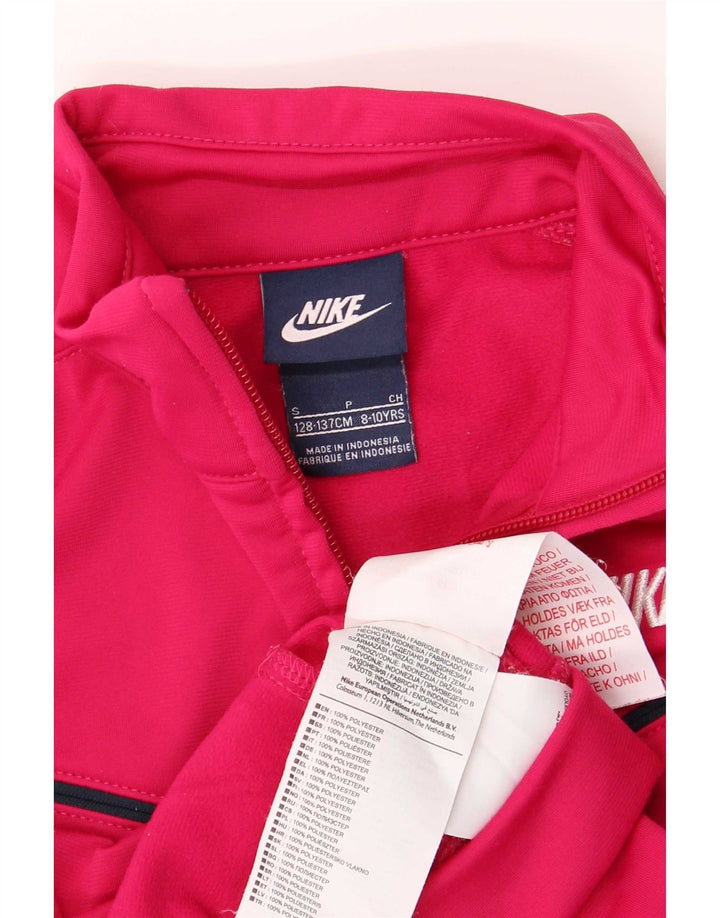 Giacca superiore della tuta da ragazza Nike 8-9 anni piccola rosa in poliestere