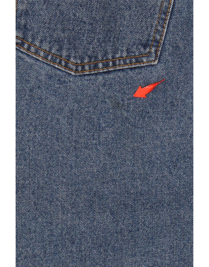 Gonna di jeans a vita alta da donna VINTAGE UK 18 XL W32 Blu