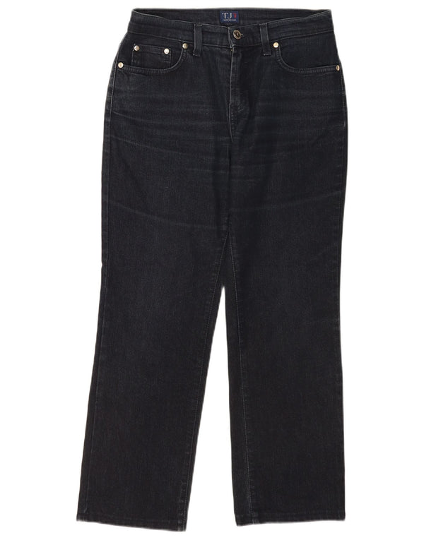 Jeans dritti corti da donna Trussardi W27 L26 cotone blu navy