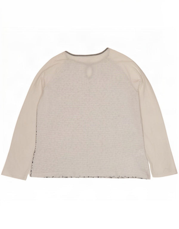 Liu Jo Top da donna manica lunga IT 46 Large a righe bianche in cotone