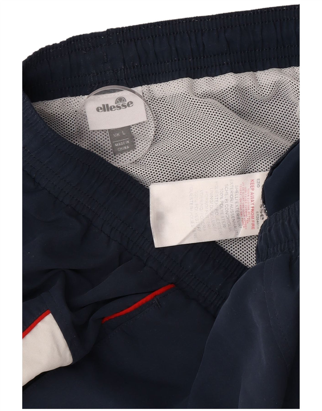 Ellesse Pantaloncini sportivi grafici da uomo di grandi dimensioni in poliestere color block blu navy