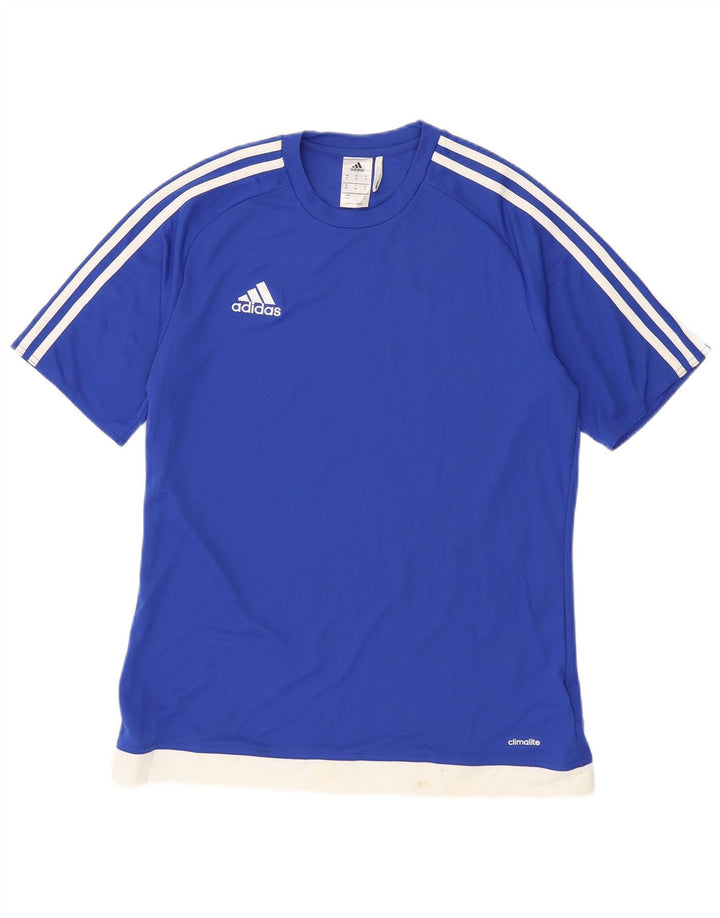 T-shirt ADIDAS da uomo Climalite Top blu medio in poliestere color block