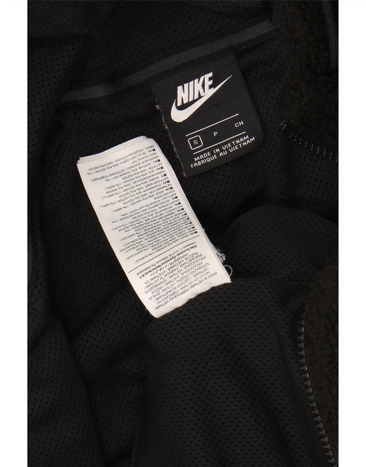 Giacca in pile con cappuccio Nike da uomo UK 36 Small Nero Poliestere
