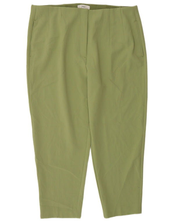 Pantaloni corti a vita alta da donna Marks & Spencer UK 20 2XL W38 L26 Verde