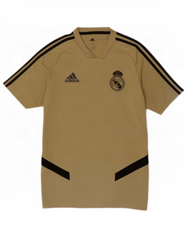 Maglietta Adidas da uomo del Real Madrid Top Small Khaki Colourblock