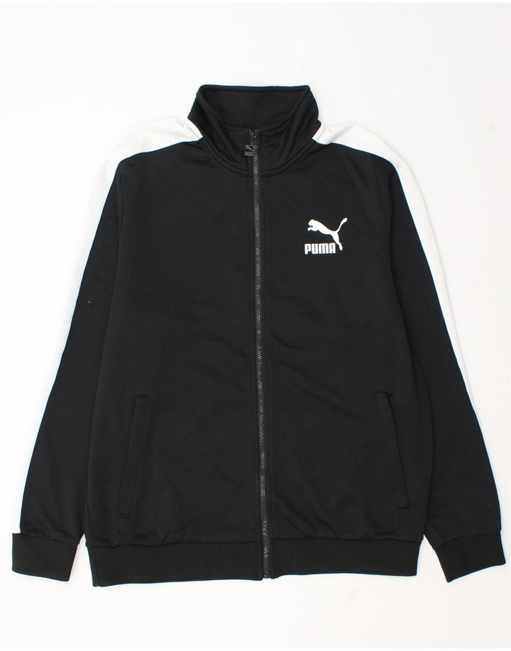 Giacca da tuta da uomo Puma Large nera in poliestere color block