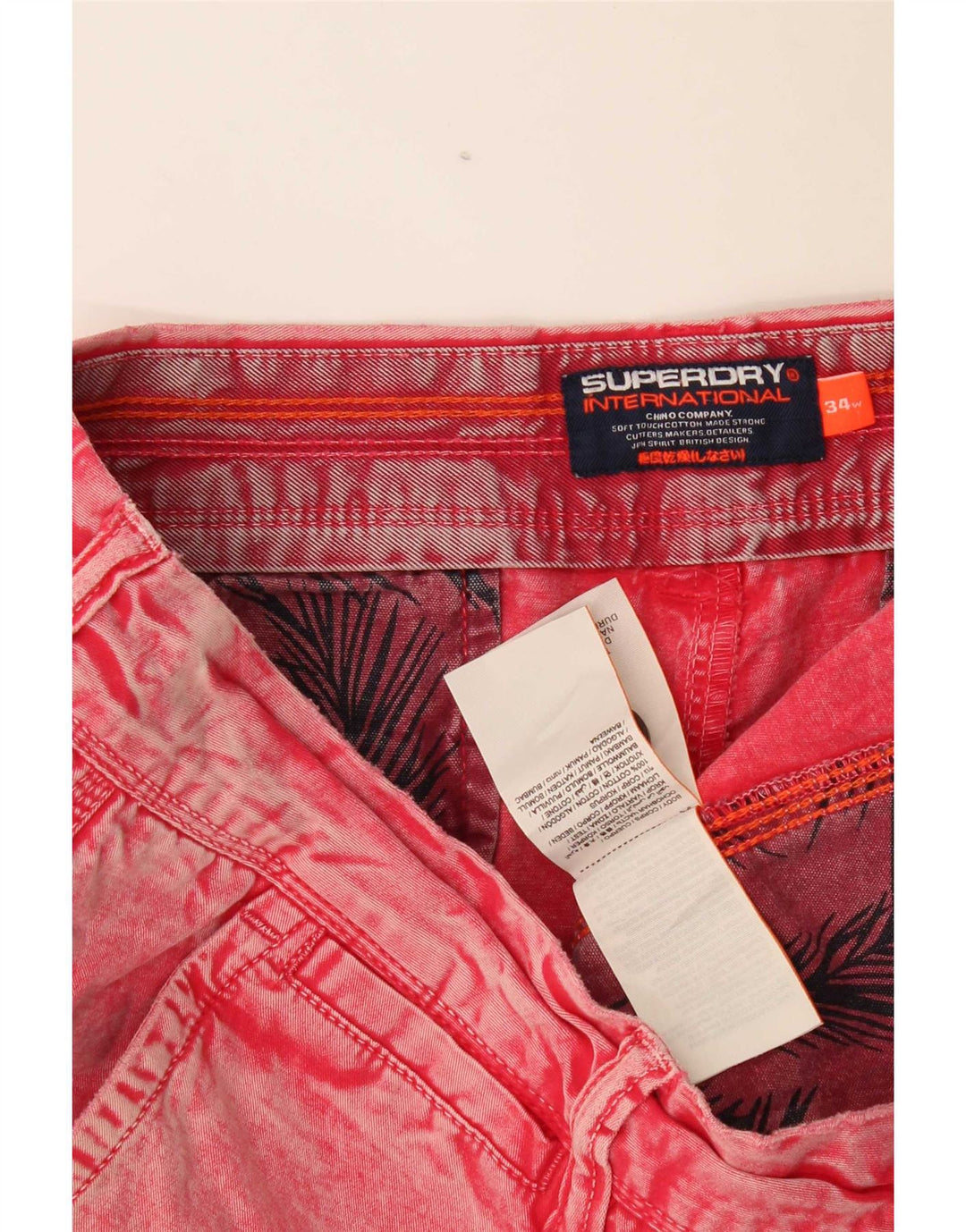 Pantaloncini di jeans da uomo Superdry W34 Large Rosso Cotone