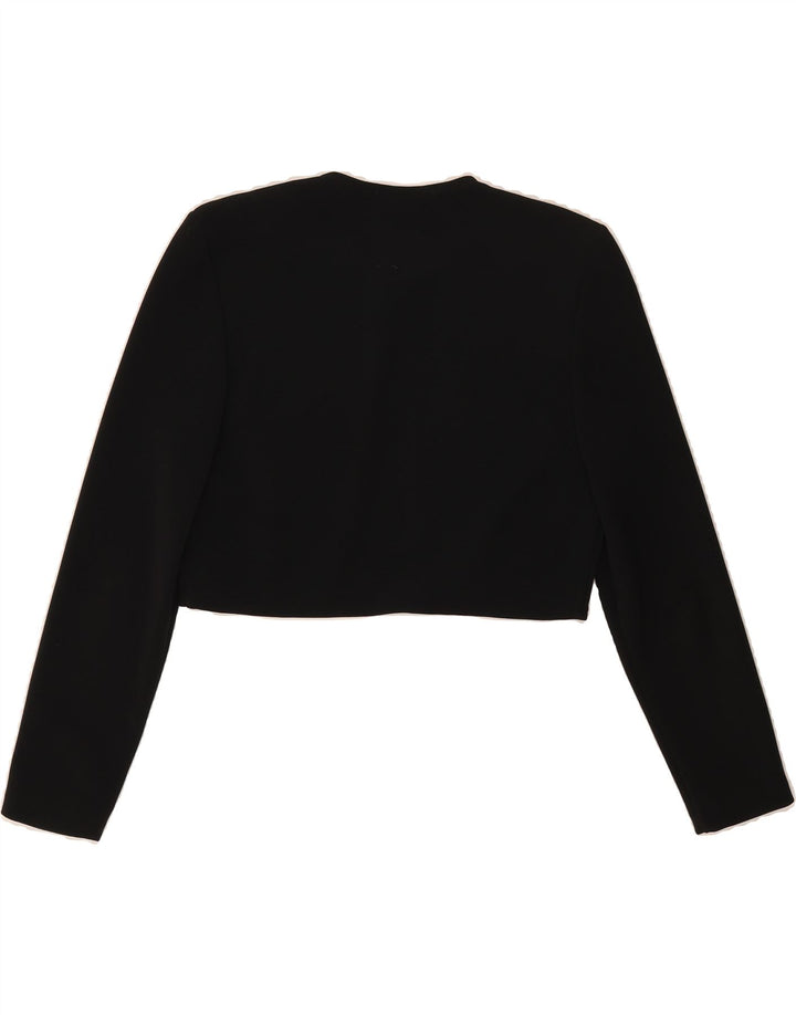 VINTAGE Womens Bolero Jacket IT 38 XS Black Polyester Vintage Vintage and Second-Hand Vintage from Messina Hembry 