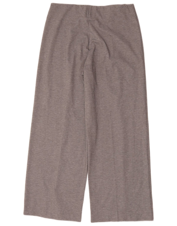 Pantaloni casual a gamba larga da donna Marks & Spencer UK 14 Large W32 L30 Grigio