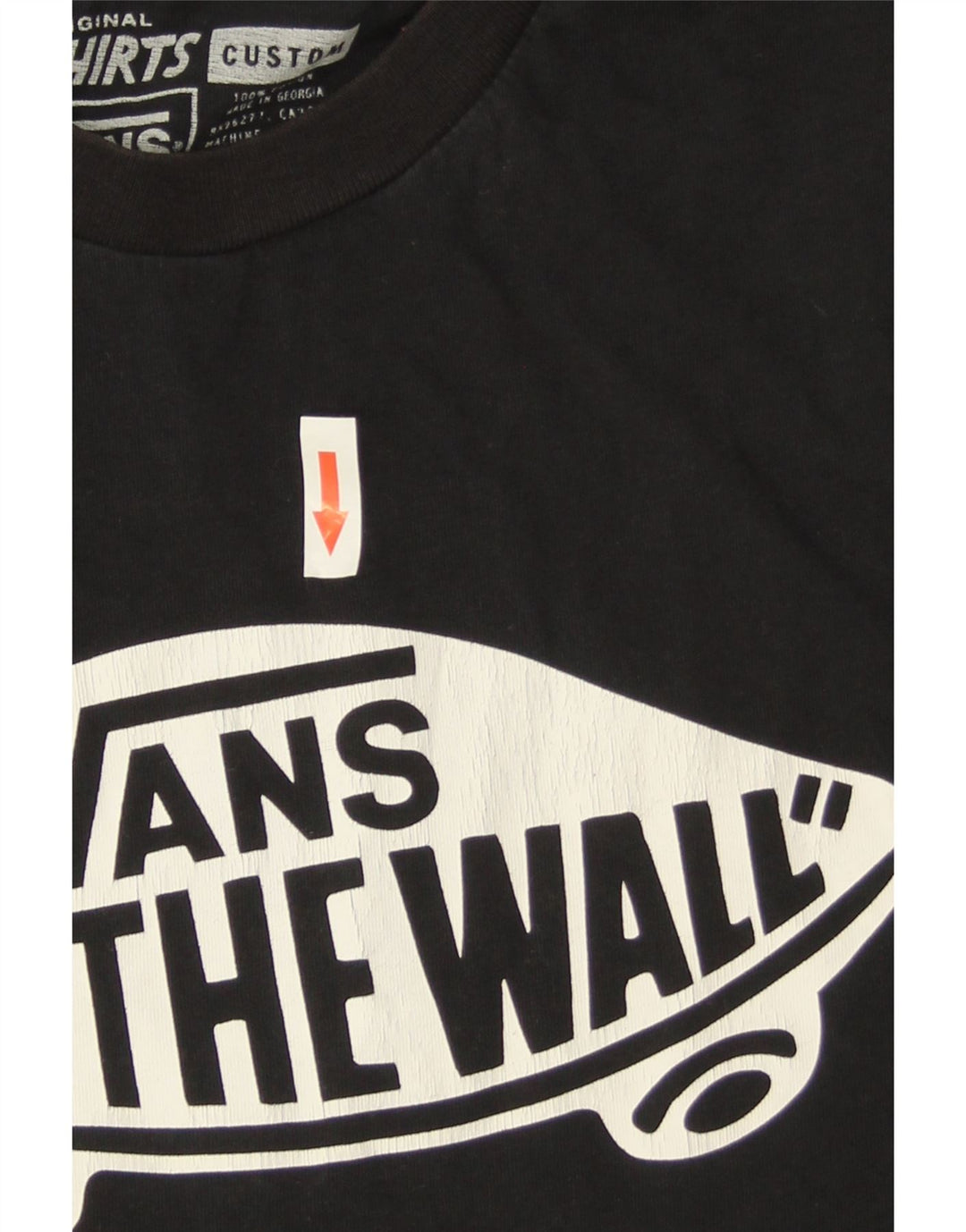 T-shirt grafica personalizzata da uomo Vans, top in cotone nero medio