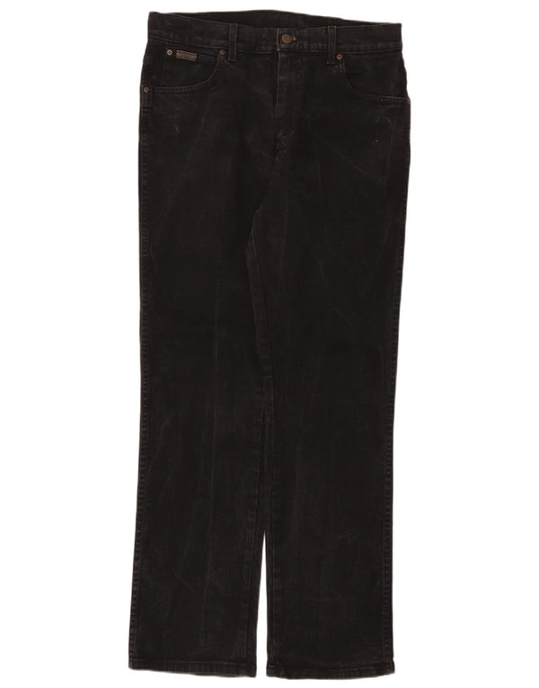 Jeans dritti elasticizzati Texas da uomo Wrangler W33 L32 cotone nero