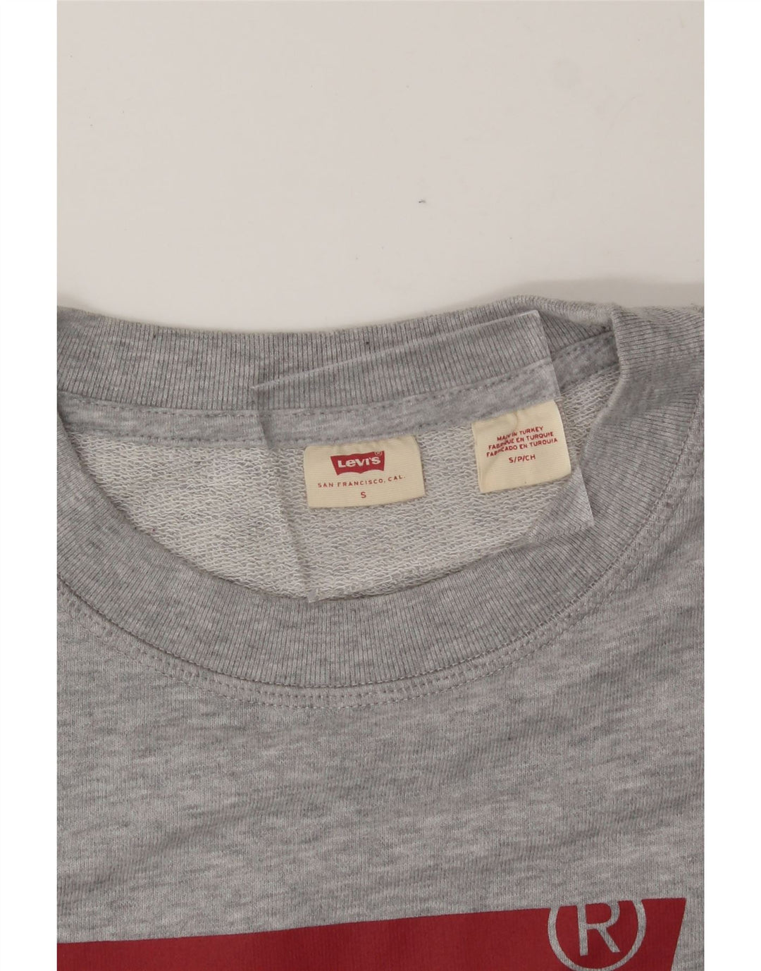 LEVI'S Mens Graphic Sweatshirt Jumper Small Grey Vintage Levi's and Second-Hand Levi's from Messina Hembry 
