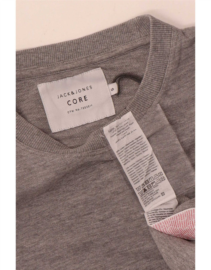 Jack & Jones Felpa con grafica da uomo Maglione piccolo in cotone grigio