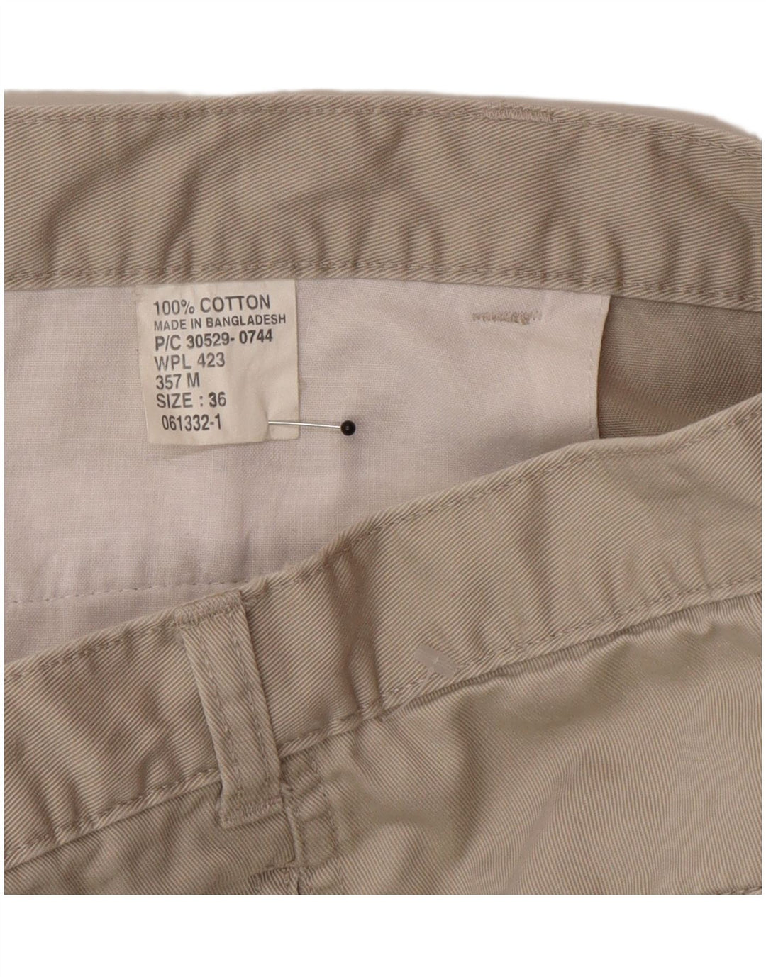 Pantaloncini chino con ancoraggio da uomo Dockers W36 Large in cotone beige