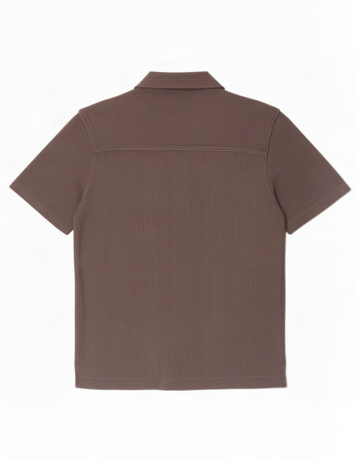 Camicia a maniche corte da uomo Zara Marrone medio