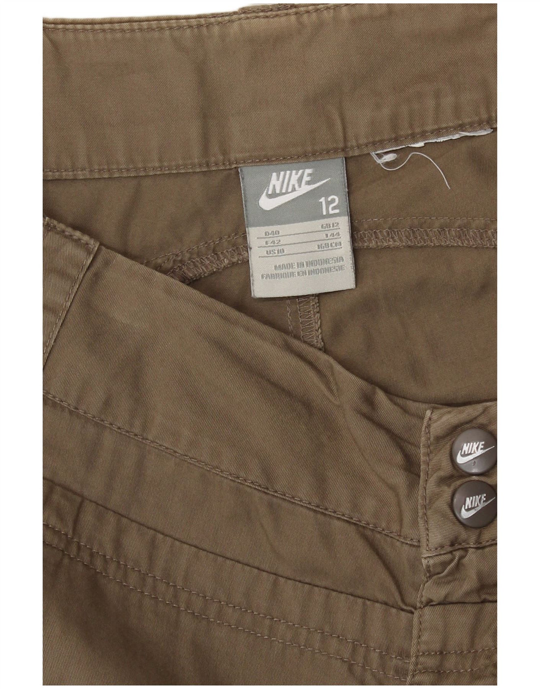 Bermuda da donna Nike UK 12 Medium W30 L12 Cachi