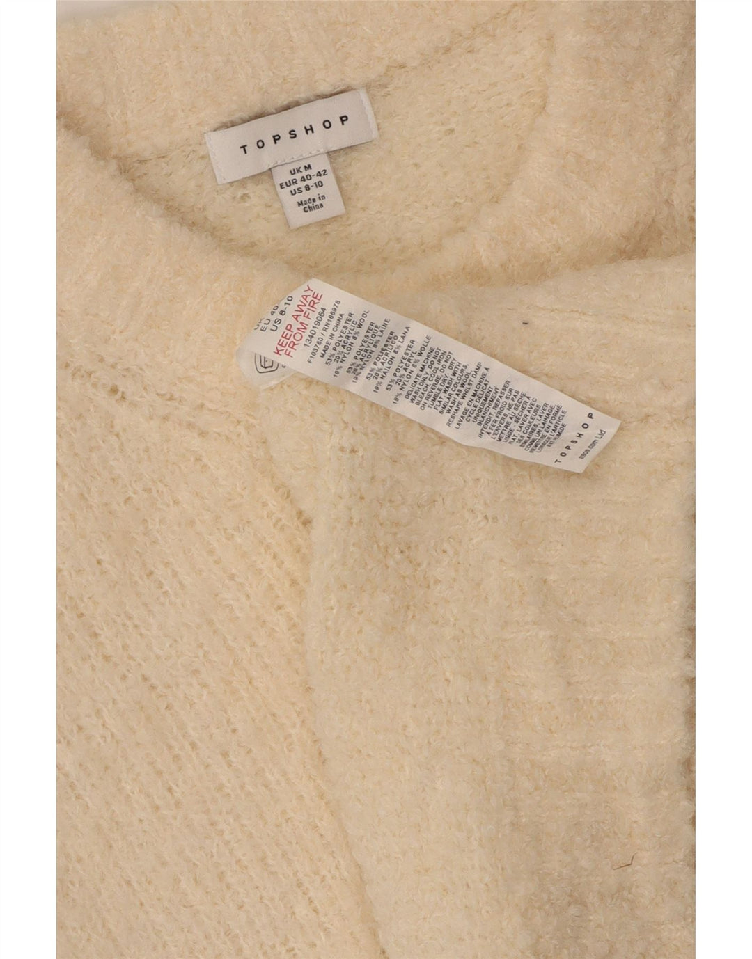 Topshop Canotta da donna Canotta UK 14 Poliestere beige medio